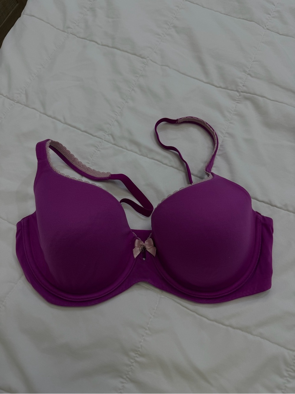 Victoria's Secret Magenta Underwire Padded Bra with Bow